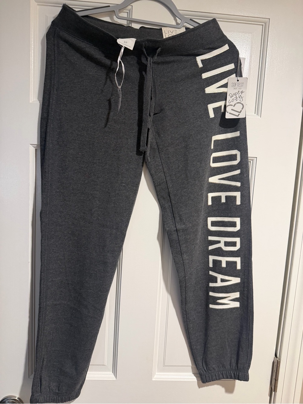 Old Navy Charcoal Gray Kids Jogger Sweatpants with White Side Lettering